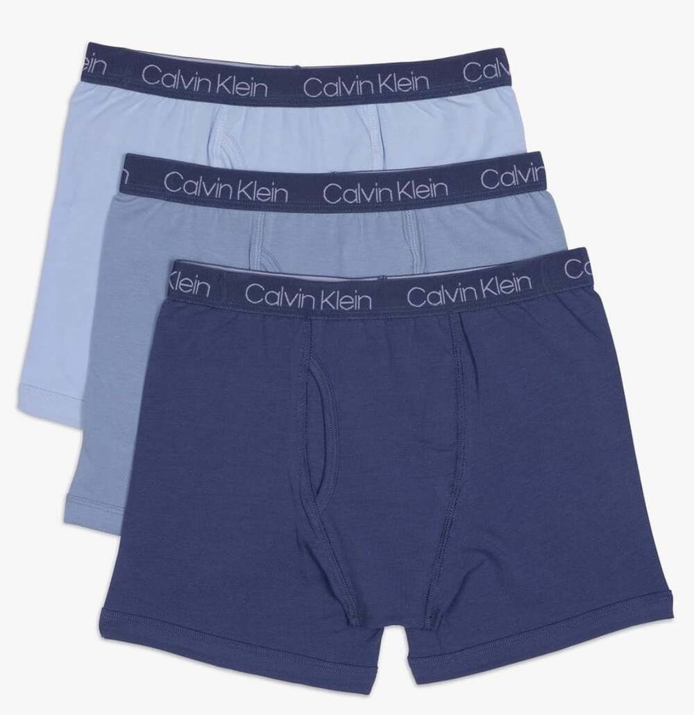 Calvin Klein Boys Cotton Stretch Boxer Briefs 3-Pack Blue 8-10